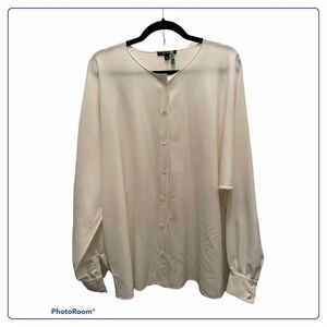 Pink Tartan | Dolman Sleeve Cream Blouse